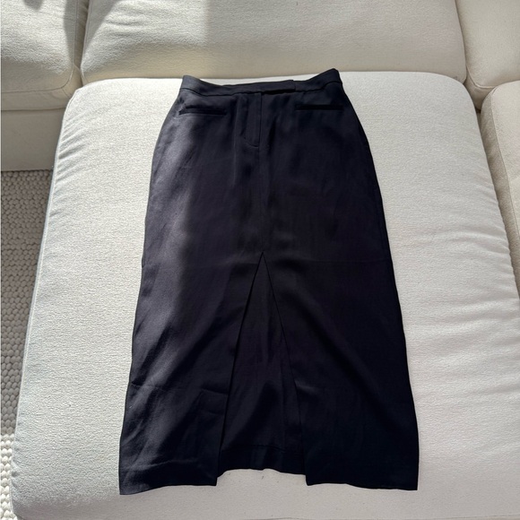 Express Editor Black Pencil Skirt NWT Size 2 Front Slit Career Office - Picture 3 of 3